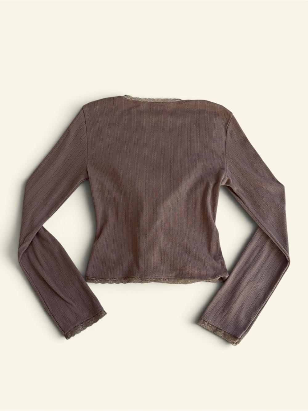 NWOT Jaded London Arabella Lace Up Top Brown Size 8 Pointelle Bustier Corset Y2K - Picture 7 of 10